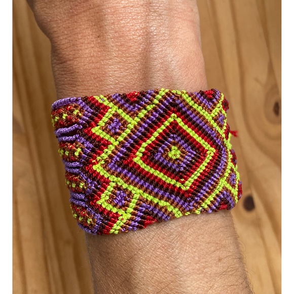 Handmade Native American Woven Cuff Bracelet - Picture 1 of 2
